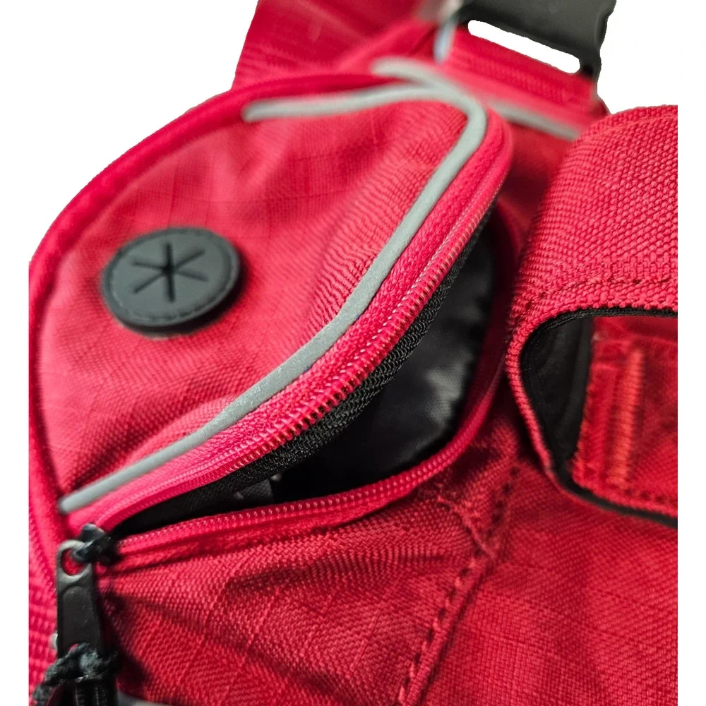 KONG XL Dog Harness Red Reflective Piping Padded Waste Bag Holder